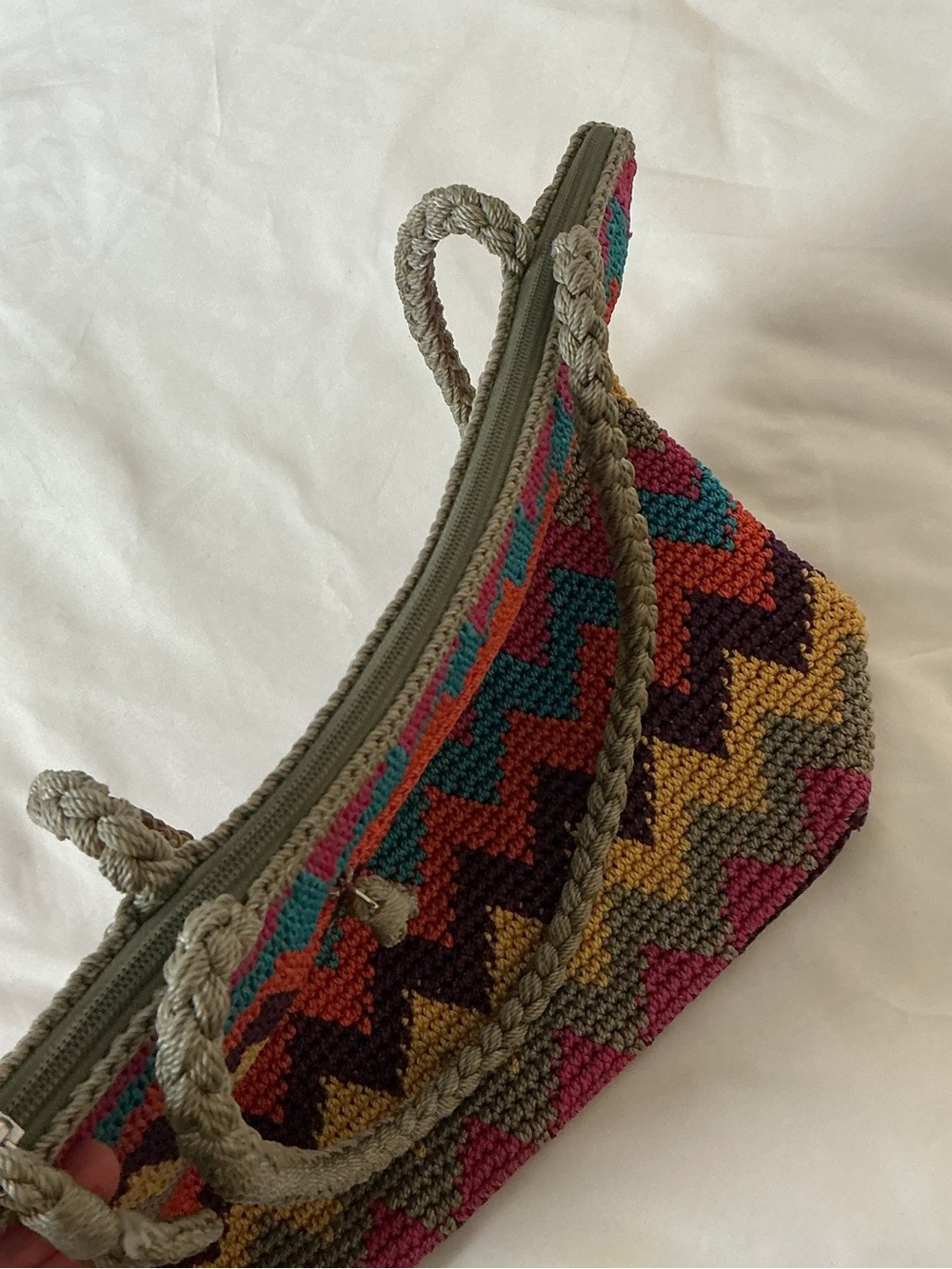 The Sak Multicolor Zigzag Crochet Tote with Purple Base - Picture 14 of 15